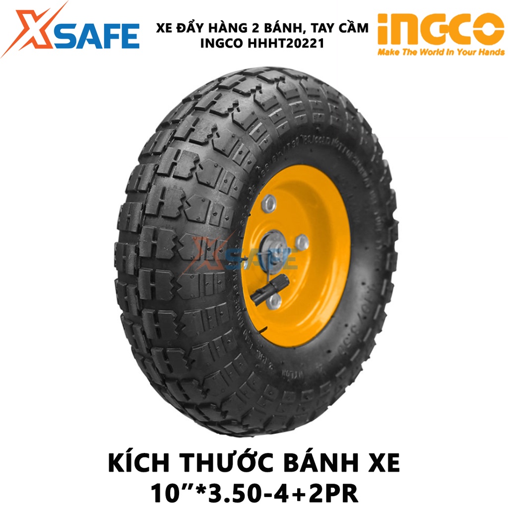 Xe đẩy hàng 2 bánh INGCO HHHT20221 Xe kéo hàng cầm tay khả năng tải 150kg, độ dày tấm thép 3.5mm, bánh xe khí nén -XSAFE