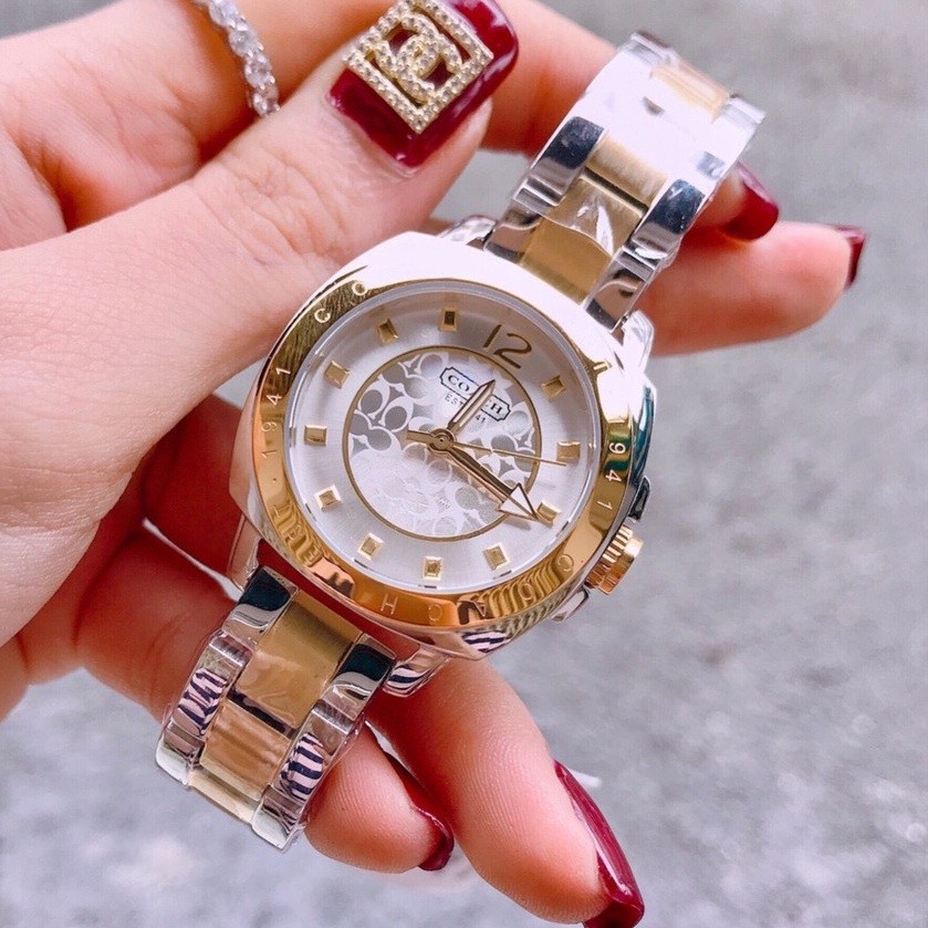 Đồng Hồ Coach Nữ Dây Kim Loại Demi Vàng 35mm Authentic