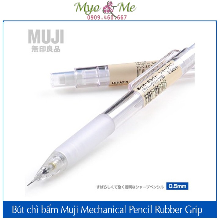 Bút chì bấm Muji Mechanical Pencil 0.5mm Rubber Grib