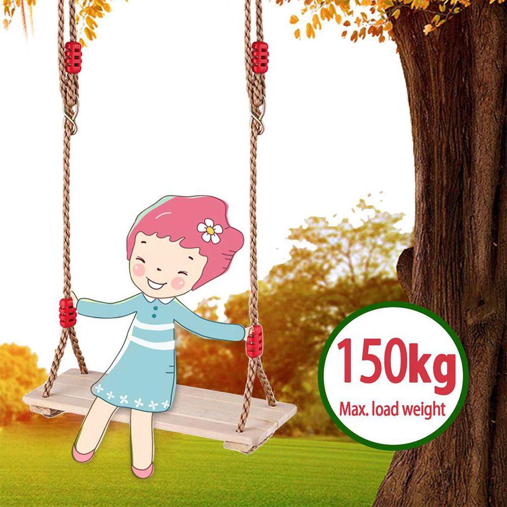 Xích Đu Dây Thừng Phẳng Mặt Gỗ Có Thể Điều Chỉnh Được 150KG Dành Cho Chơi
