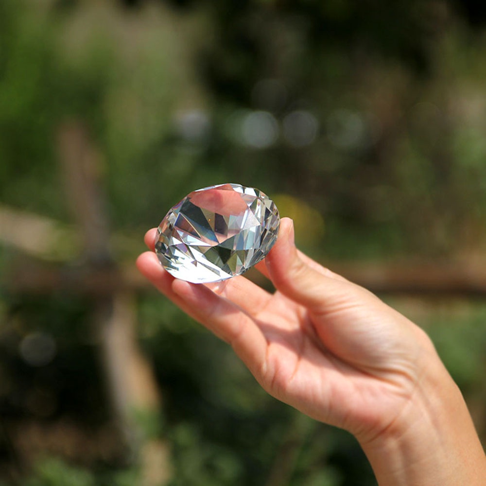 Đồ chặn giấy hình viên kim cương bằng thủy tinh trong suốt 40mm chất lượng cao dùng trang trí nội thất