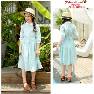 Váy vintage hàng quảng châu cao cấp cho bé gái 18-48kg