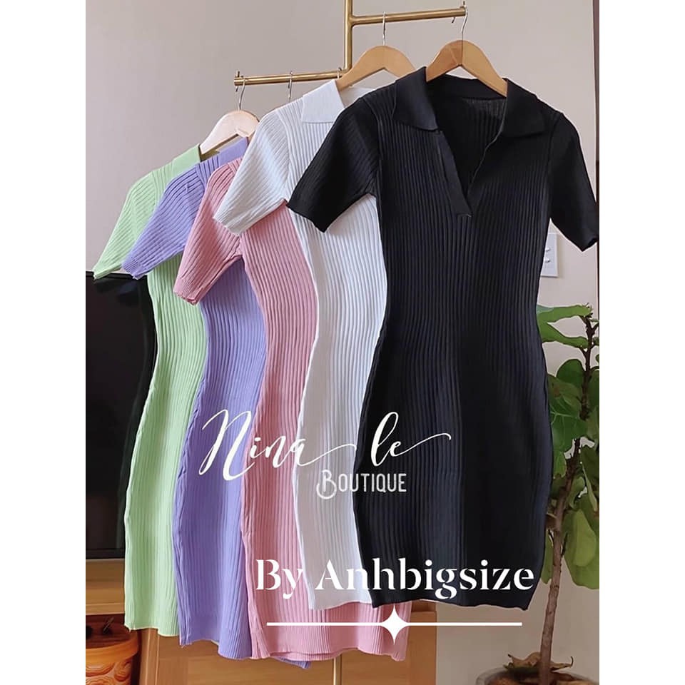 (HỎA TỐC ) Bigsize - Váy len trơn body cổ đức 50-75kg