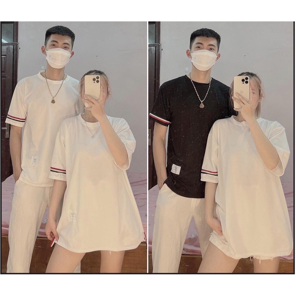 Áo Phông Thome Viền Tay Cho Nam Nữ, Áo thun form rộng hot trend 2022