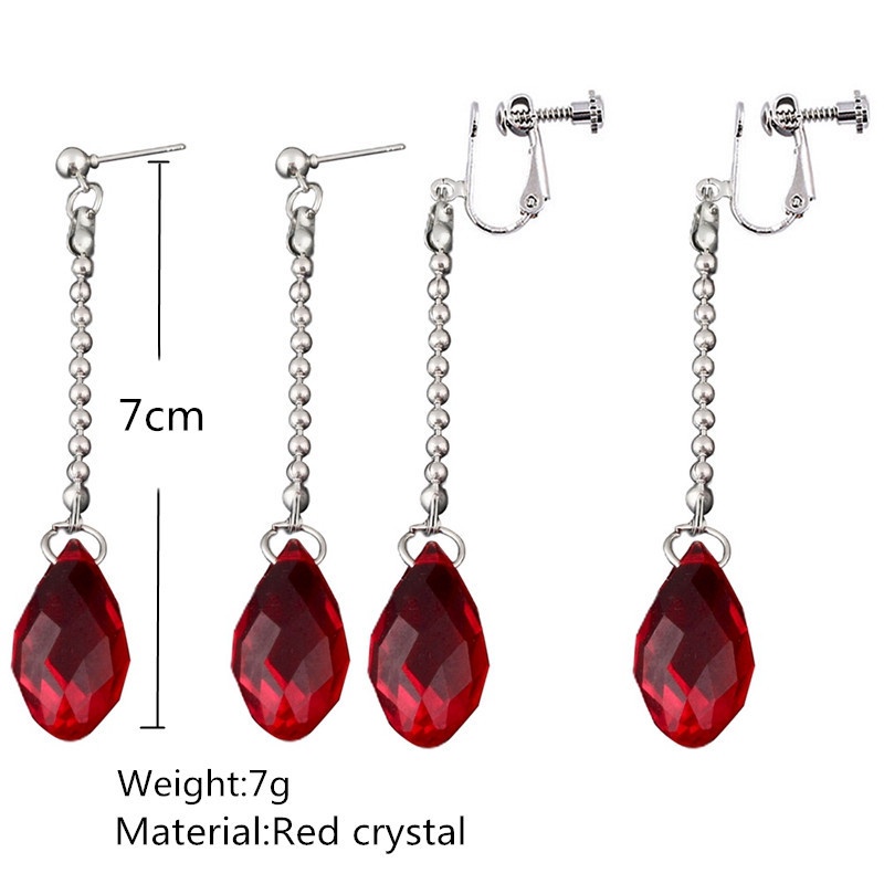 Bông Tai Hình Giọt Nước Đính Kim Cương Giả Phong Cách Thanh Lịch Thời Trang