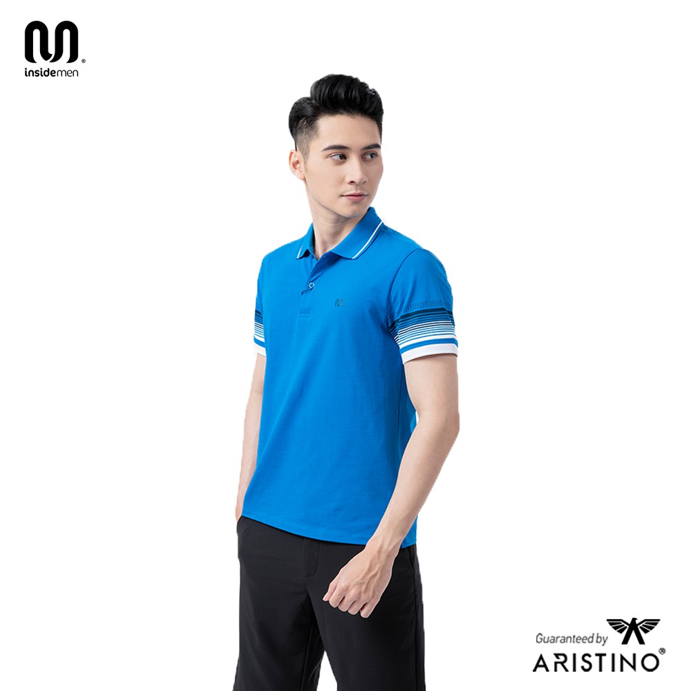 Áo polo nam INSIDEMEN thanh lịch, chất liệu cotton mềm mại, khả năng thoáng khí tốt IPS012S1