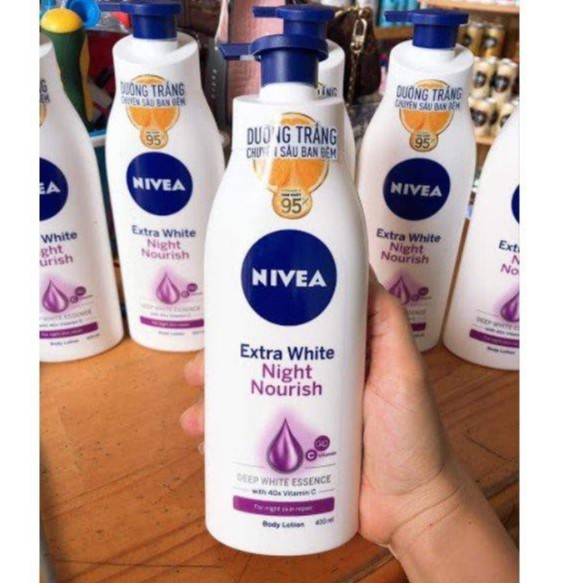 Sữa dưỡng thể Nivea Extra White Night Nourish Body Lotion Trắng Da Ban Đêm 400ml