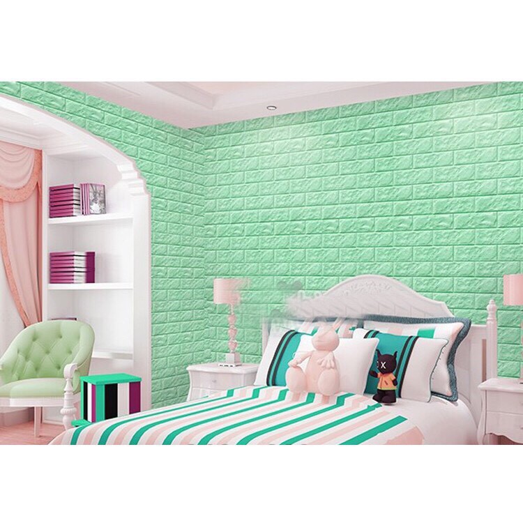 (Cao cấp) Xôp dan tuong màu xanh lá dày 5mm kích thước 70 x 77 cm Amyshop