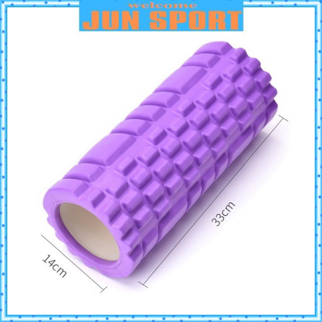 Con lăn giãn cơ gym yoga, massage lưng, thư giãn cơ thể tại nhà ĐenSport size 45 x 13cm