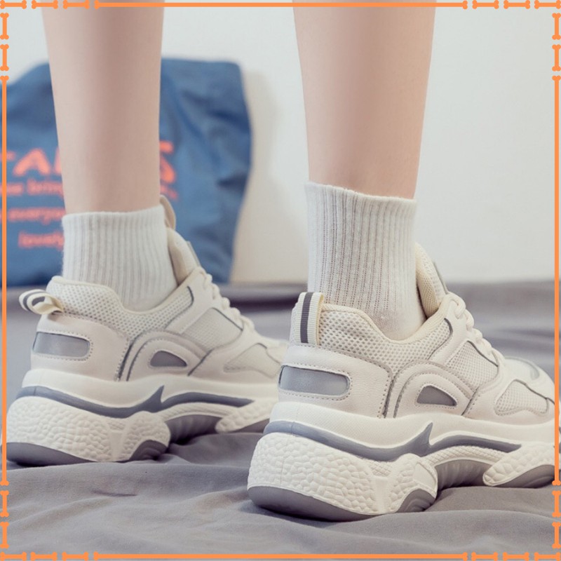 Giày nữ - giày thể thao nữ sneakers tăng chiều cao hiệu quả , độn đế 4-5cm đế cao màu Đen mẫu hot 2021