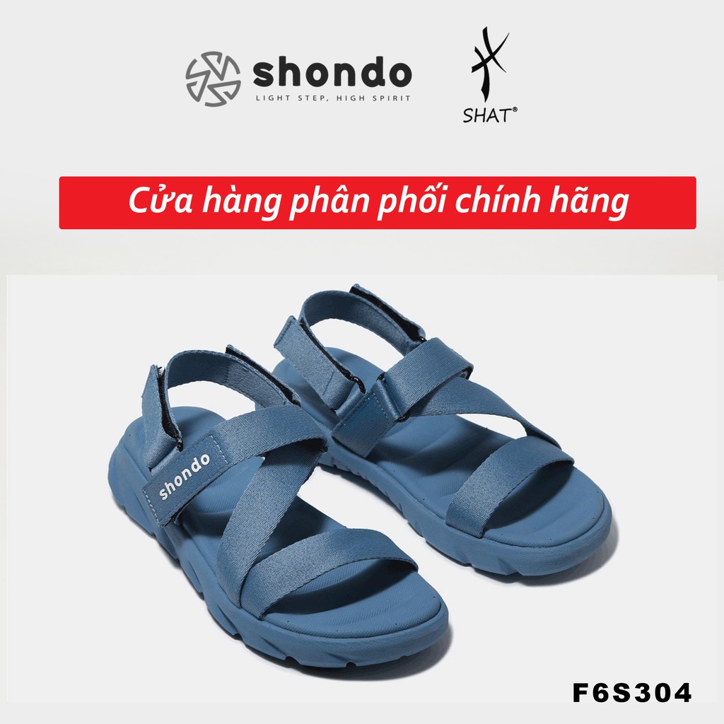 Giày sandal shondo F6 sport xanh da trời full F6S304