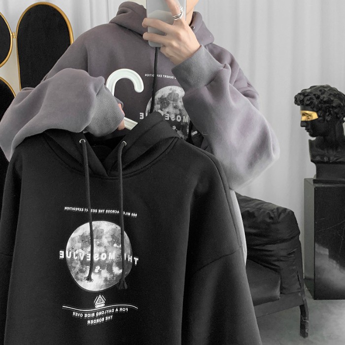 Áo hoodie tay dài dáng rộng in họa tiết thời trang cho nam | BigBuy360 - bigbuy360.vn