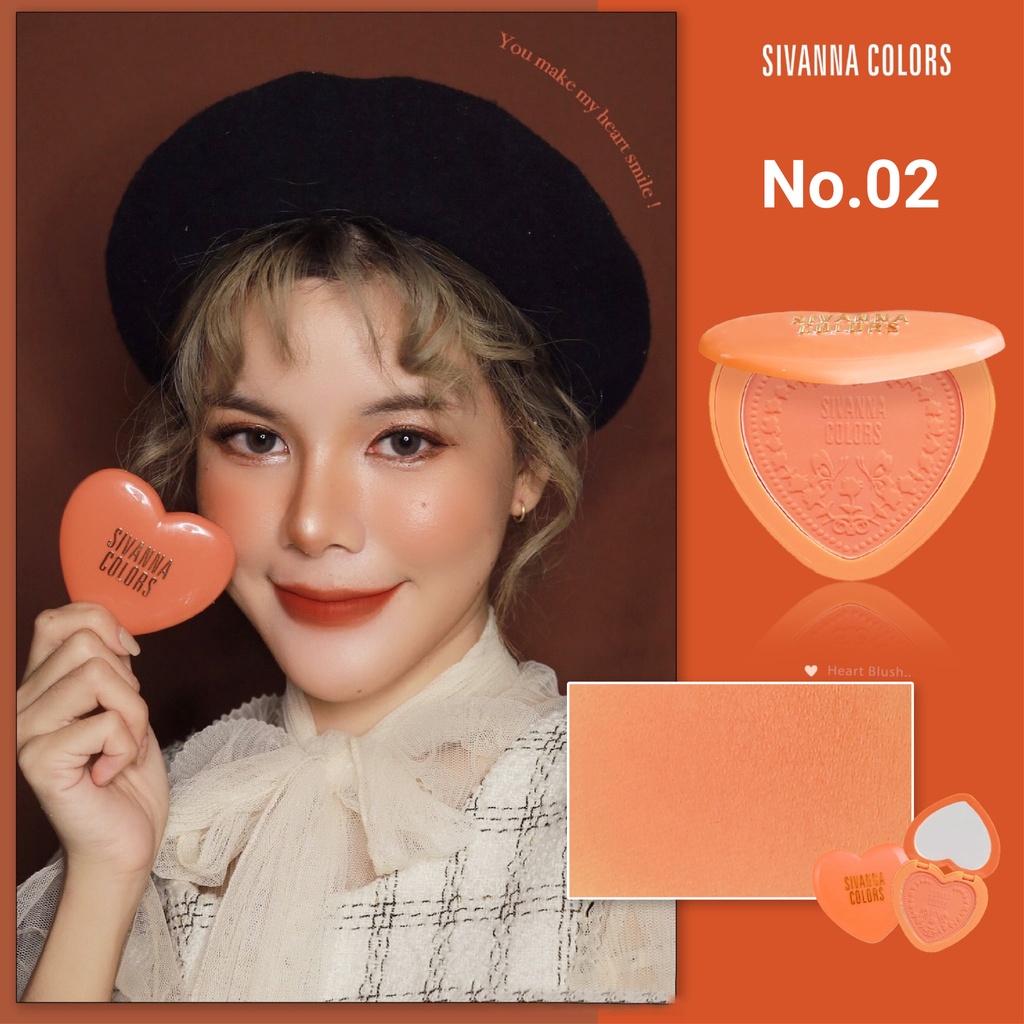 Phấn Má Sivanna Colors So Chic Long Lasting 16 Hour Blush 02 Warm Sun 6g