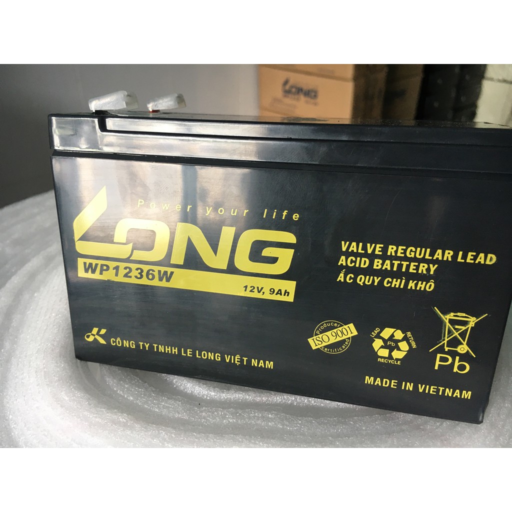 Bình Ắc Quy LONG 12V 9Ah WP1236W Sử Dụng Cho UPS -