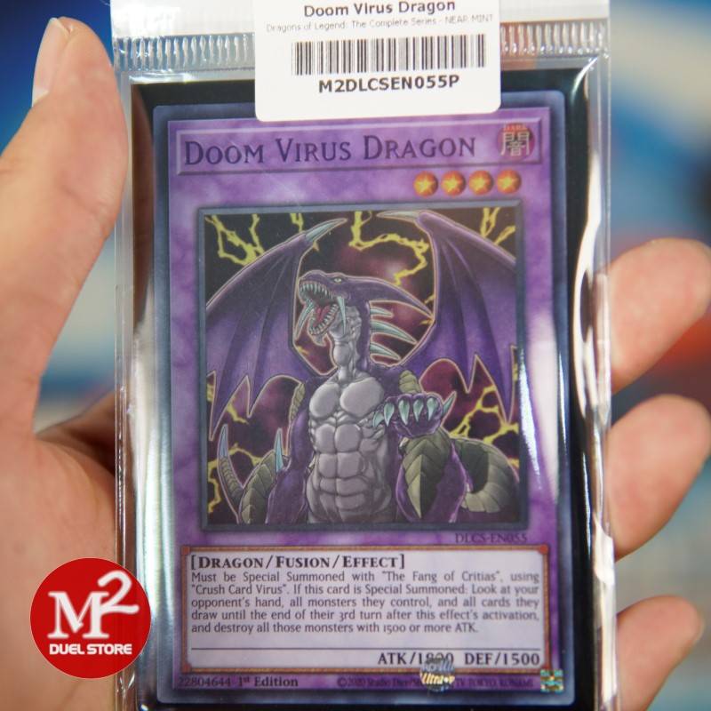 Lá bài Yugioh DLCS-EN055P Doom Virus Dragon – Ultra Rare PURPLE - Đóng gói theo tiêu chuẩn M2SCCQ-Lite