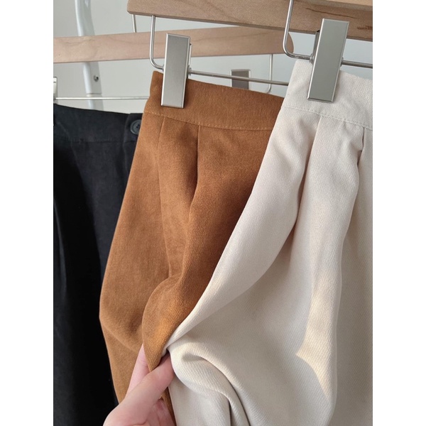 [Ảnh thật/Video]Chân váy nhung tăm Quảng Châu dáng dài