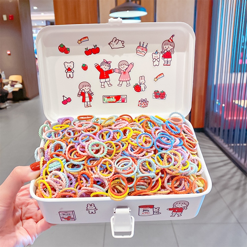 Set 100 dây cột tóc nhiều màu sắc xinh xắn tiện lợi cho bé