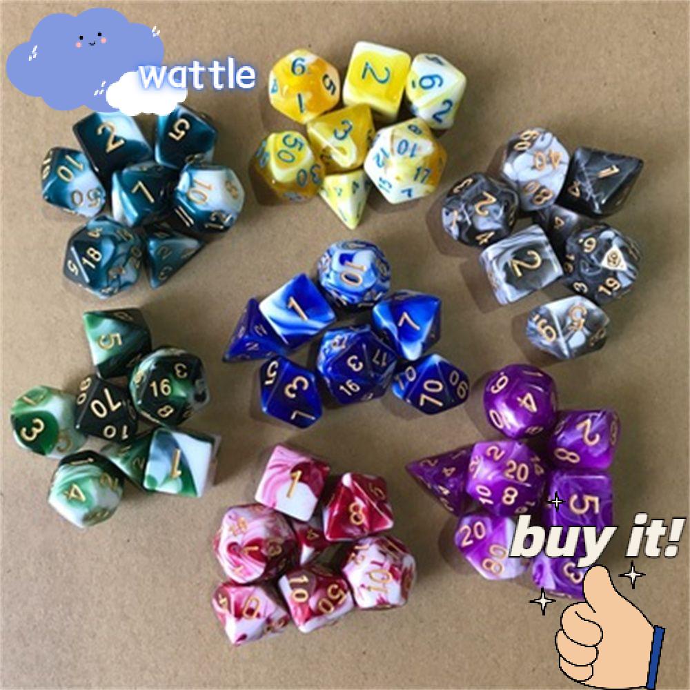 WATTLE For TRPG DND Game Accessory Multicolor Party Supplies Two-color Dice Set Game Accessory Polyhedral Gifts Multifaceted Leisure Entertainment Toys