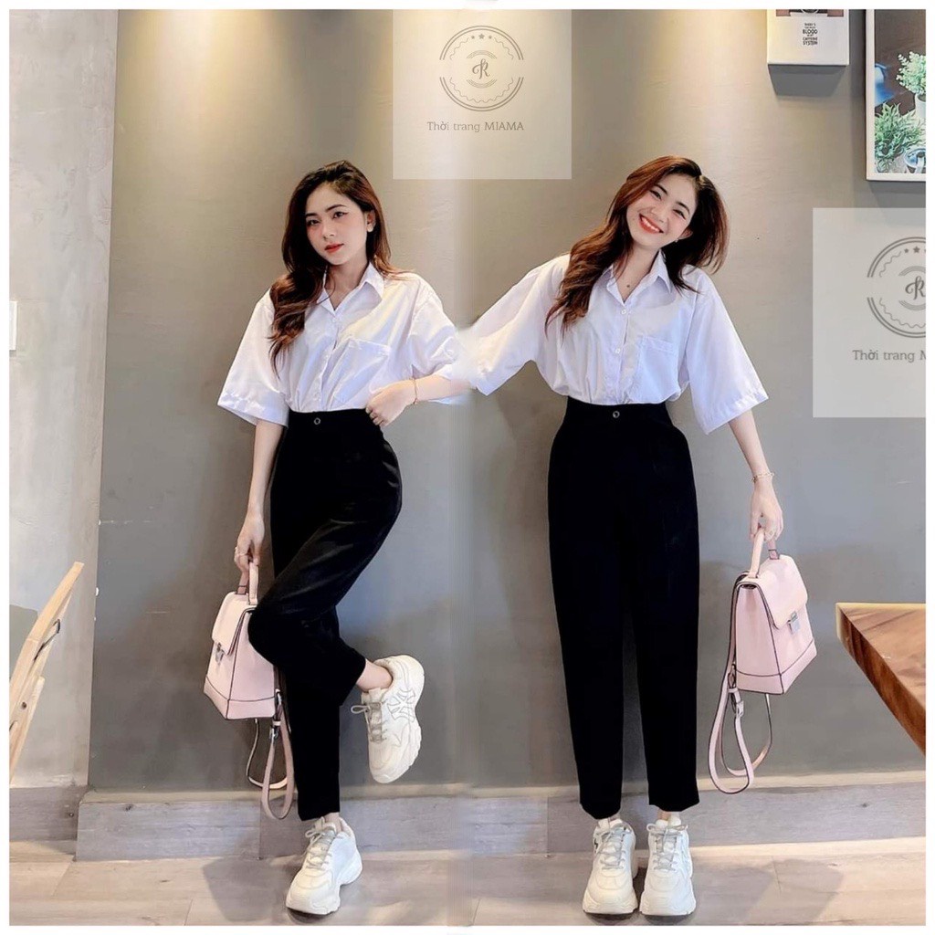 Quần Tây đi học lưng cao bigsize dáng baggy dài ống đứng  - Quần vải học sinh cấp 2,3 cạp cao chất tuyết mưa đẹp- M16