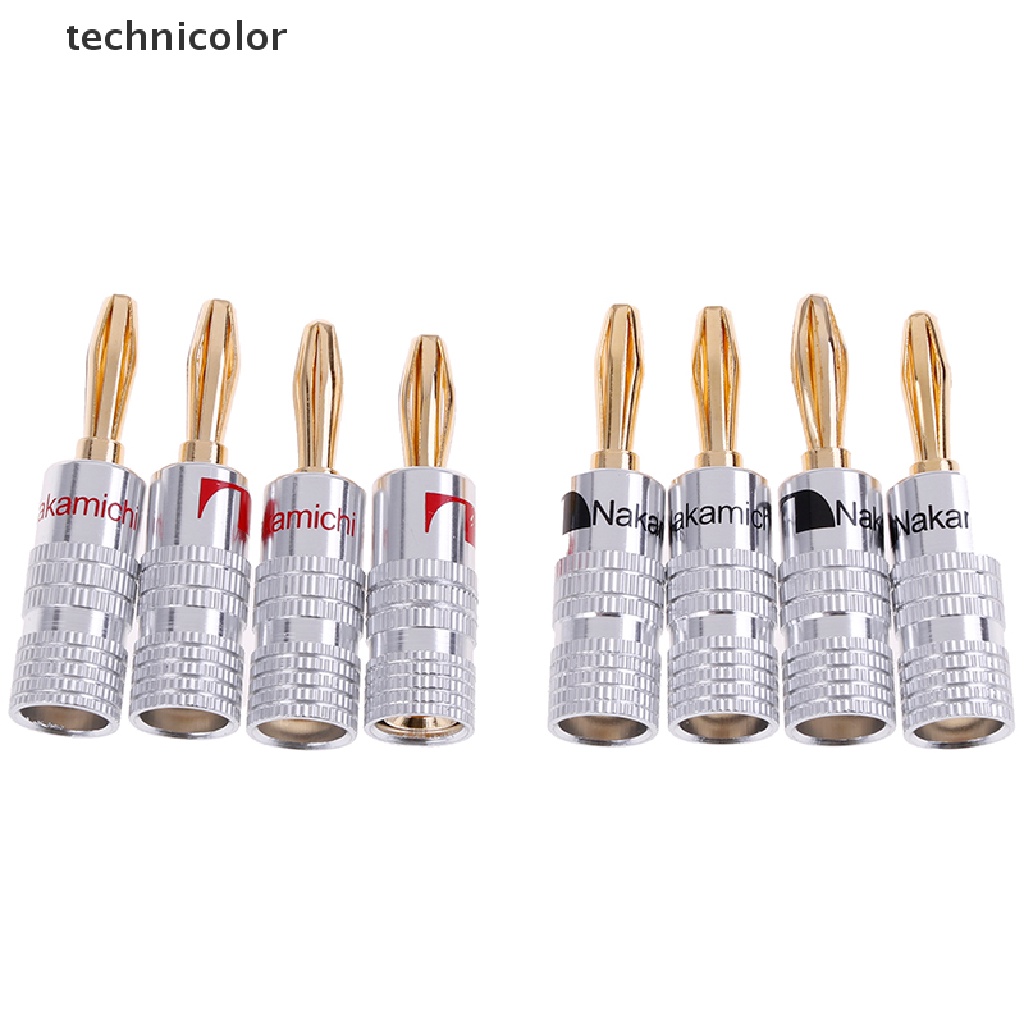 technicolor 4pcs 2pairs 24K Gold Plated Speaker banana plug Audio Jack connector  TYG
