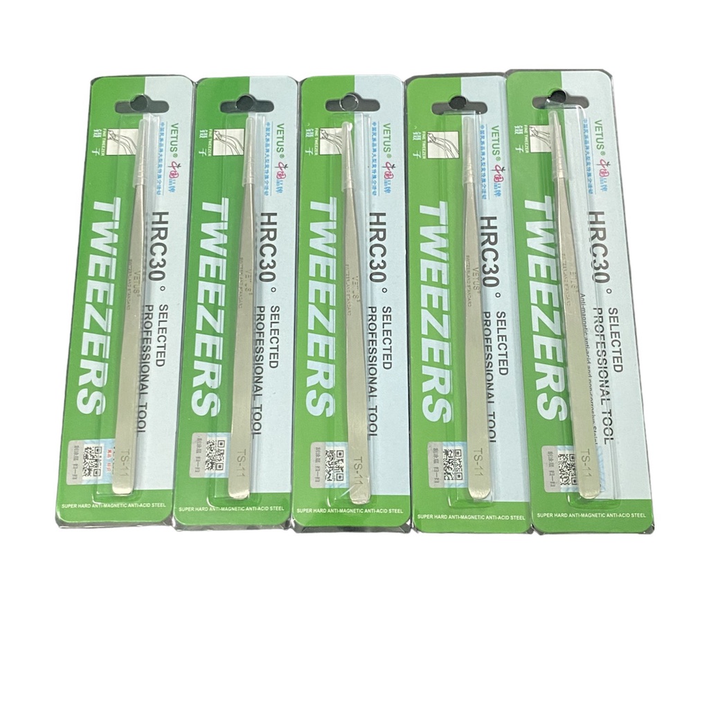 Nhíp Nhặt Lông Yến Tem Hãng , Giá Rẻ Chất Lượng Tốt - Vetus TS11 - Đầu Thẳng