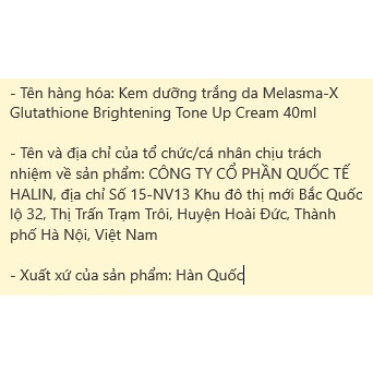 Kem Dưỡng Trắng Da Melasma-X 3D Glutathione Tone Up Cream