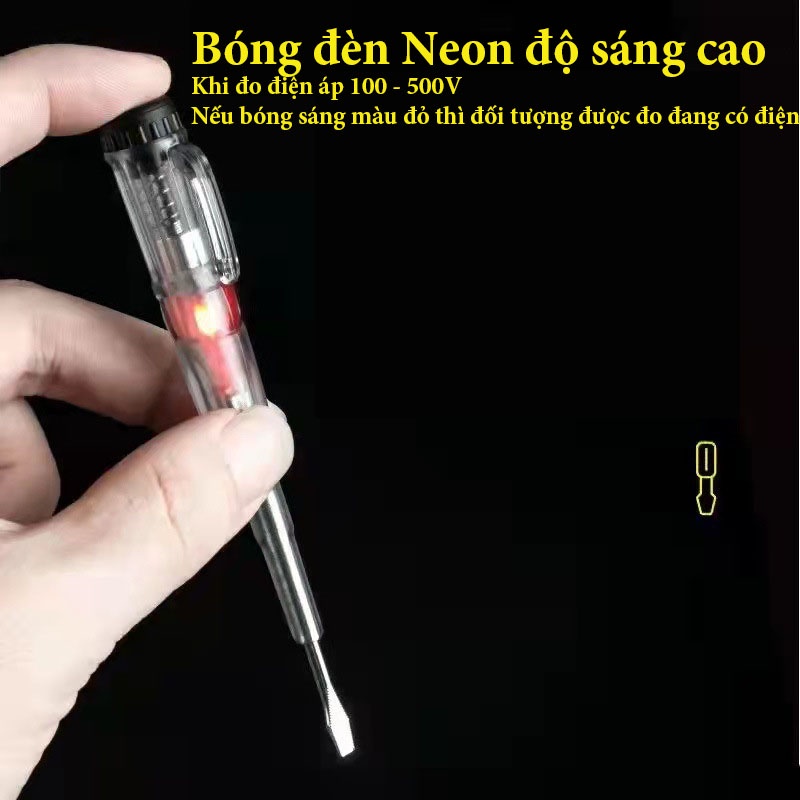 Bút Thử Điện - Vít Thử Điện đo điện 100 - 500V 121mm- BTD01 - Gia Dụng Tý Tẹo