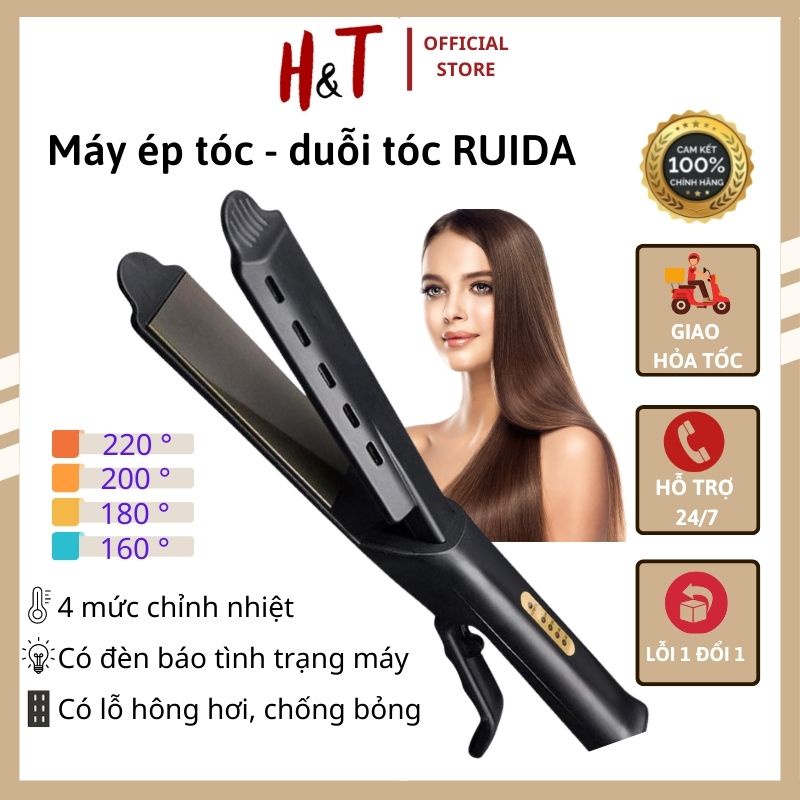 Máy ép tóc 4 mức chỉnh nhiệt RUIDA chức năng : tạo kiểu tóc - là thẳng tóc