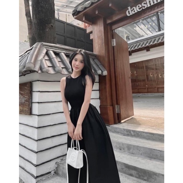 SHINE DRESS - Đầm maxi sát tay ôm dáng xoè phồng hàn quốc tối giản thanh lịch