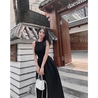 SHINE DRESS - Đầm maxi sát tay ôm dáng xoè phồng hàn quốc tối giản thanh lịch