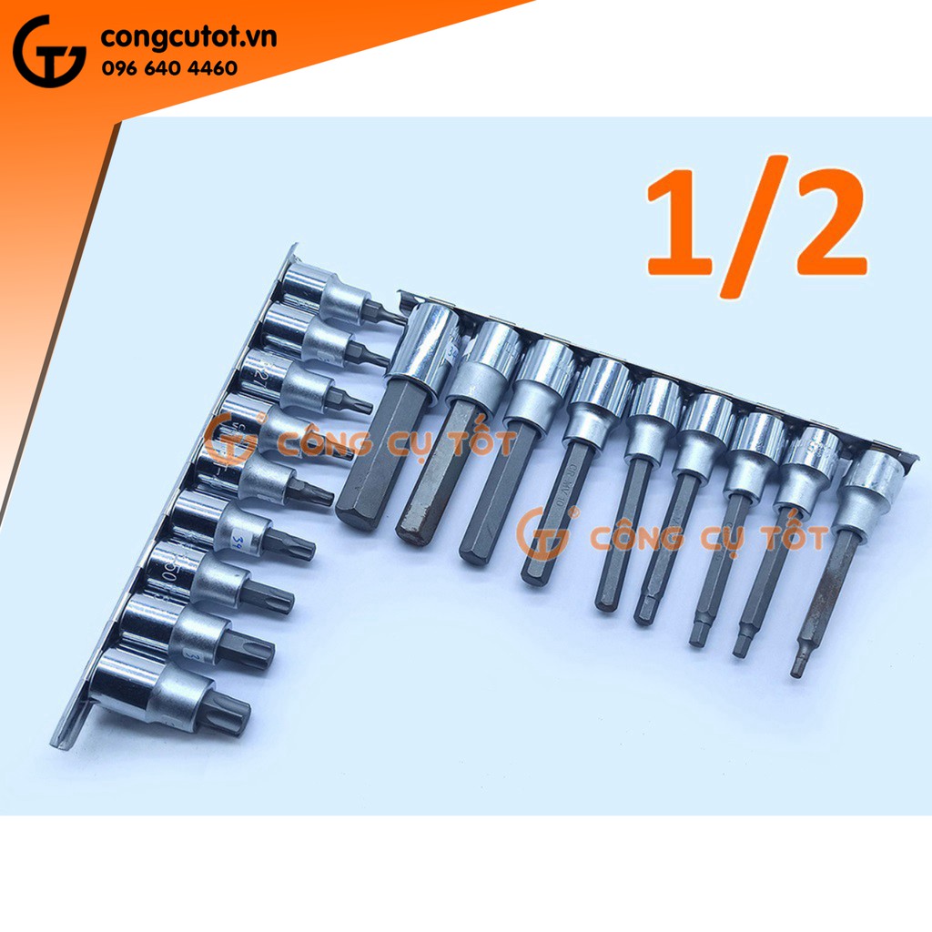 Đầu tuýp 1/2 mũi vít hình sao thép CrV