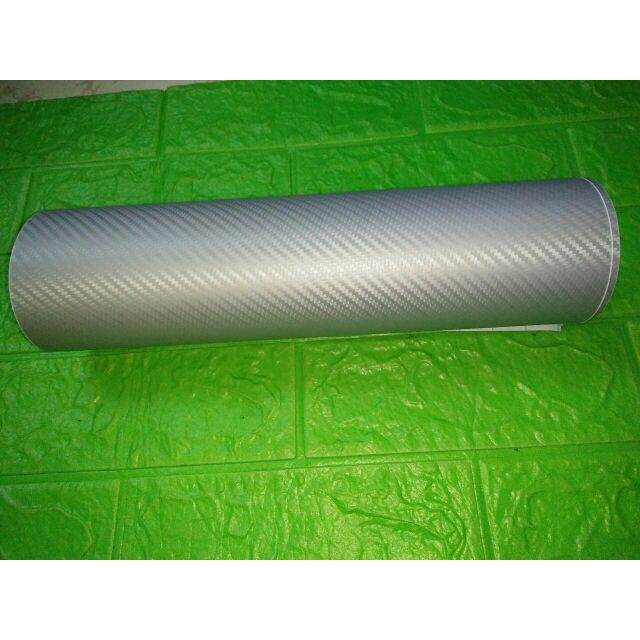 Bộ tem dán xe Carbon bạc nhám ngang 30 dài 1 mét