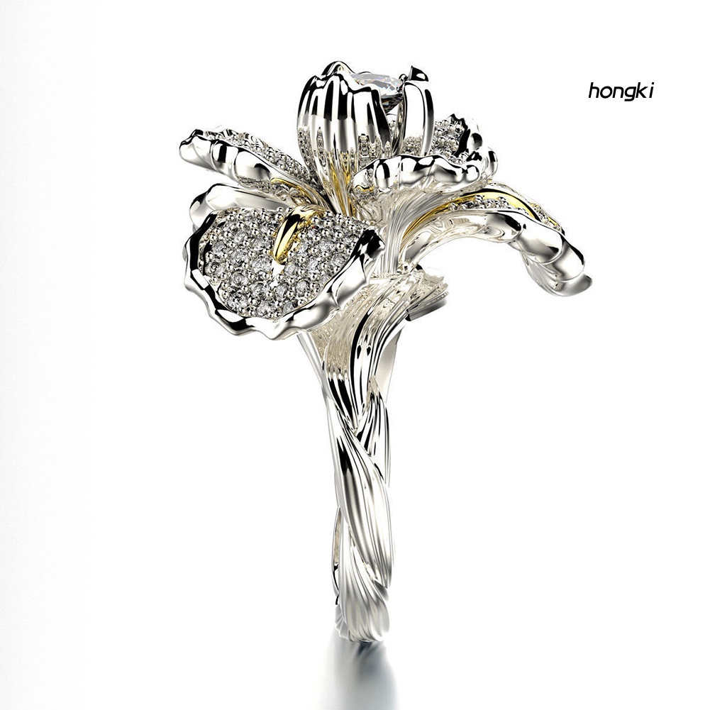 Nhẫn Đính Đá Hình Hoa Sang Trọng Cho Nữ