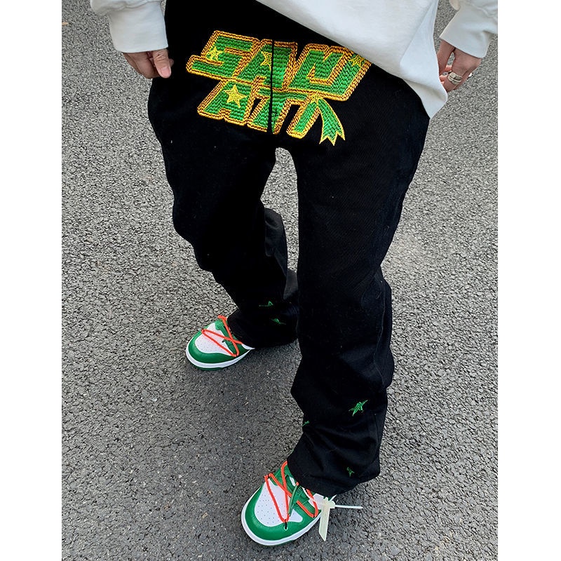 ❃Quần Jean Thẳng Thêu logo Đáy Cao Thời Trang Mùa Thu Năm 2021 Cho Bé Gái