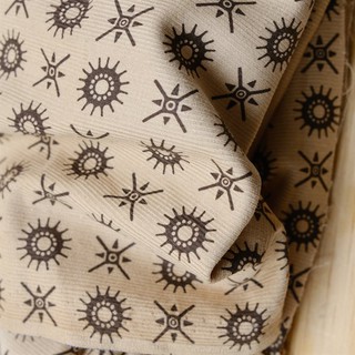 Vải nhung tăm hoạ tiết ngôi sao màu nâu