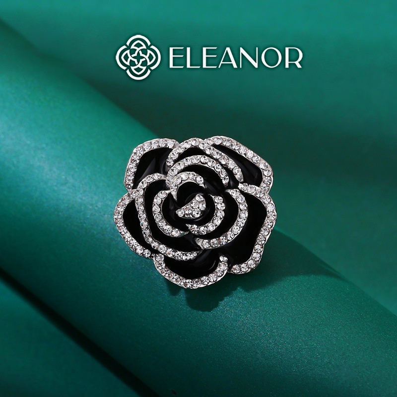 Ghim cài áo nữ Eleanor Accessories hình bông hoa đính đá phụ kiện trang sức thời trang quý phái