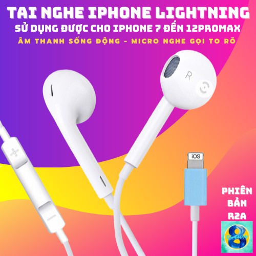 Tai nghe nhét tai có dây phiên bản R2A lPhone Lightning connect Bluetooth sử dụng cho IP7 đến 12 P R O M A X