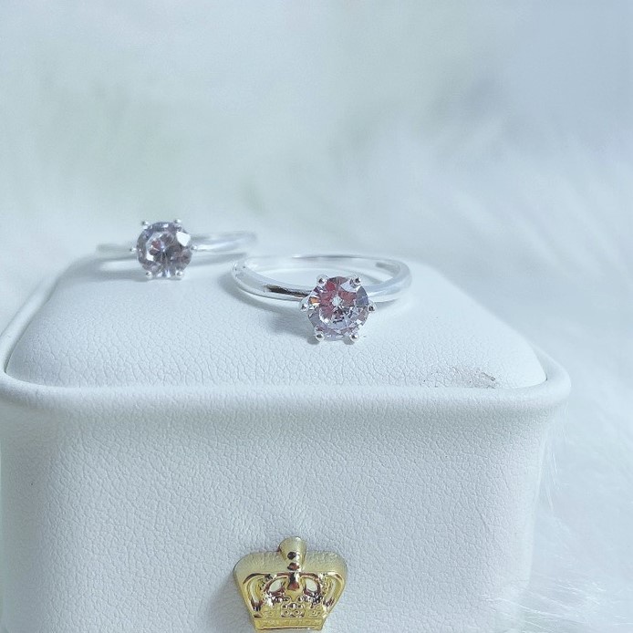 Nhẫn bạc ta đính đá Evasilver, nhẫn bạc 6 chấu sang trọng quý phái - Trang sức bạc Evasilver