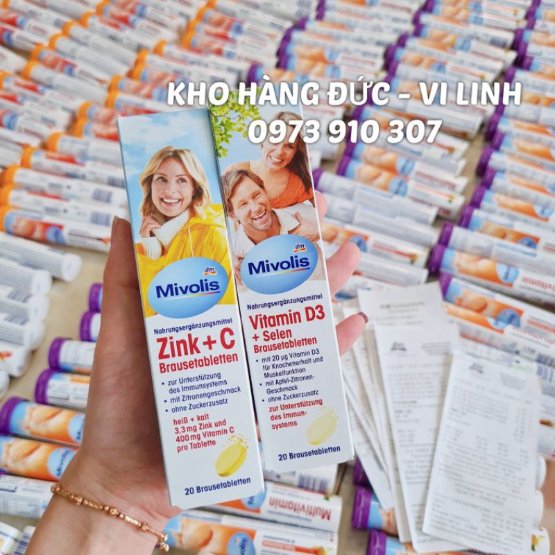 (Bill Đức) 16 loại Viên Sủi vitamin Mivolis, Altapharma của Đức, hộp 20v