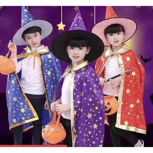 Bộ áo choàng phù thủy halowen cho bé