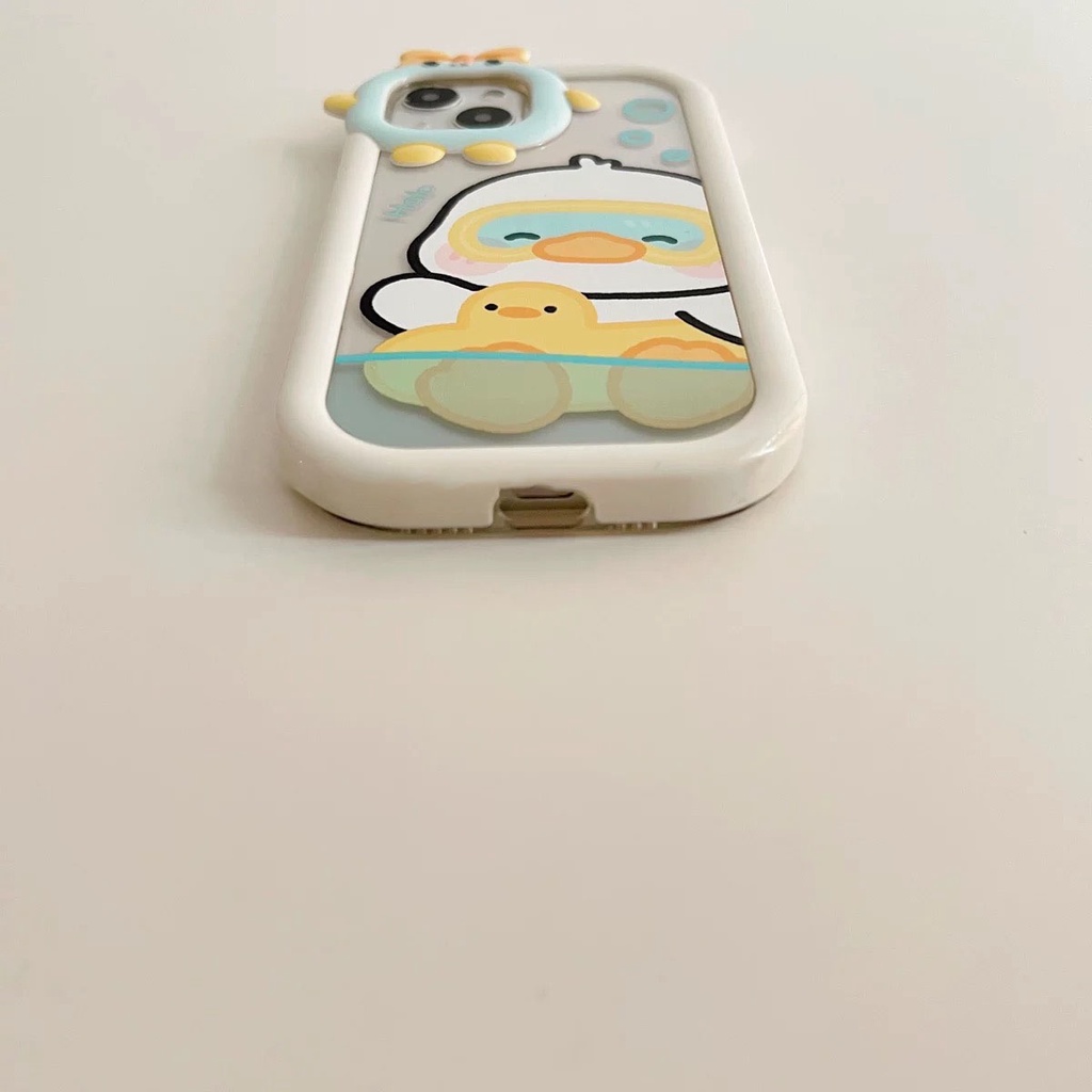 Ốp lưng iphone viền rời Chú Vịt Bơi Lội 13promax/13pro/13/12promax/12pro/12/11promax/11/7plus/8plus - Ina Case
