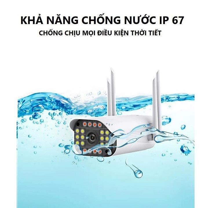 Camera yoosee ngoài trời 4 râu, 20 ĐÈN THÂN XOAY, 3.0 MP Ban Đêm Có Màu - Camera wifi kèm thẻ nhớ yoosee | BigBuy360 - bigbuy360.vn