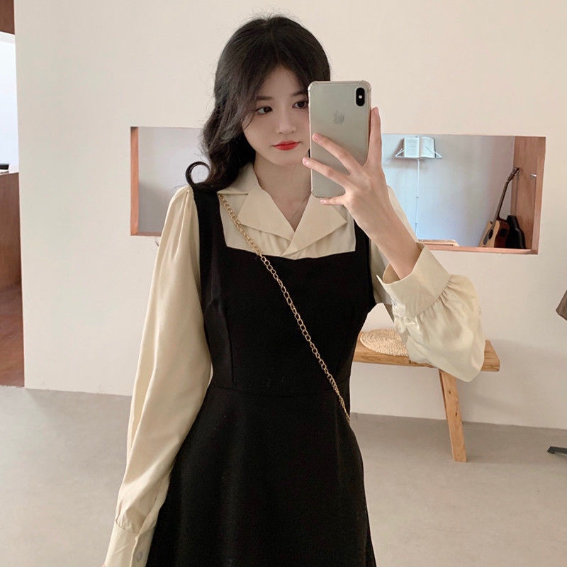 Đầm Voan Liền Cổ Sơ Mi ⚡️ẢNH THẬT⚡️ Váy Một Mảnh Dài Tay Cho Nữ | BigBuy360 - bigbuy360.vn