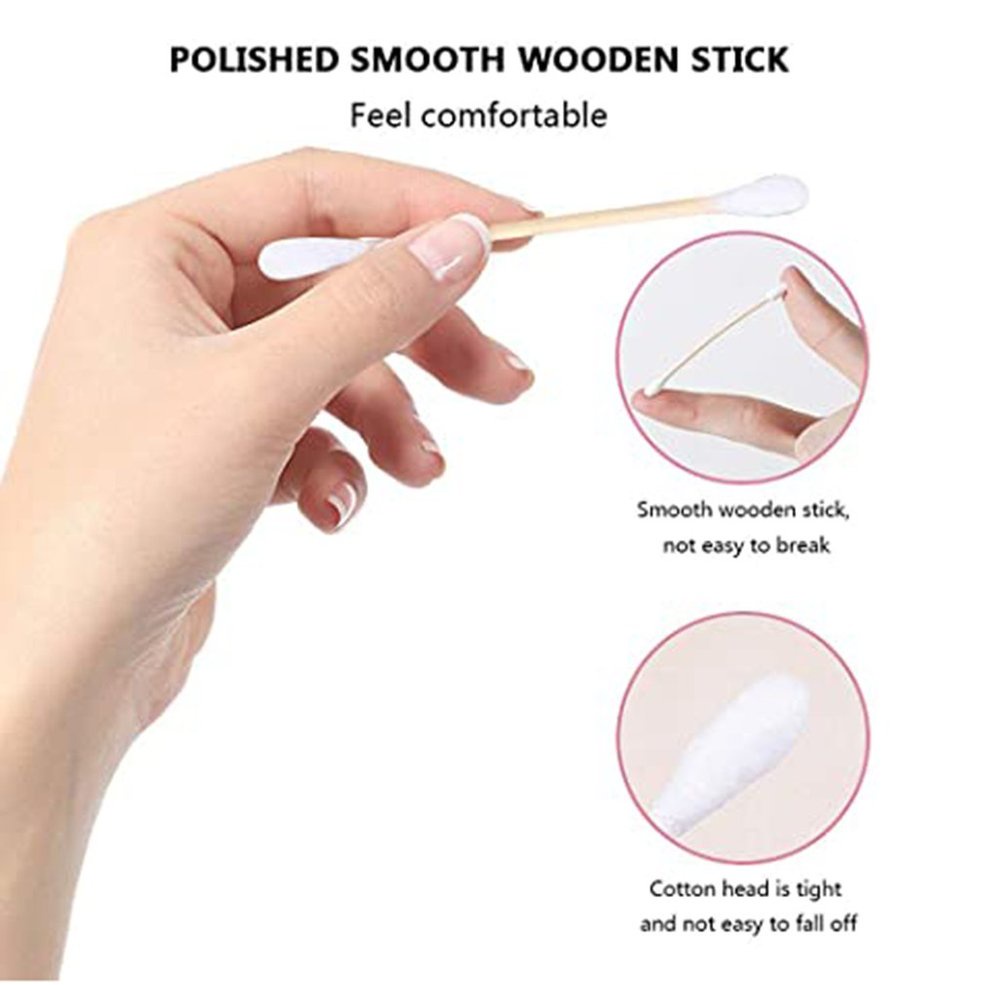 100Pcs Sticks Cotton Swabs Household Disposable Double-Headed Cotton Stick Makeup Remover Swab Sanitary Napkin