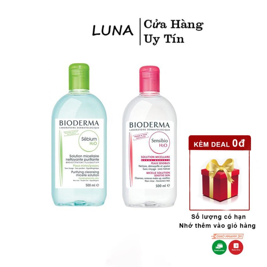 Nước tẩy trang Bioderma 500ml dành cho da dầu, da nhạy cảm và da hỗn hợp | BigBuy360 - bigbuy360.vn