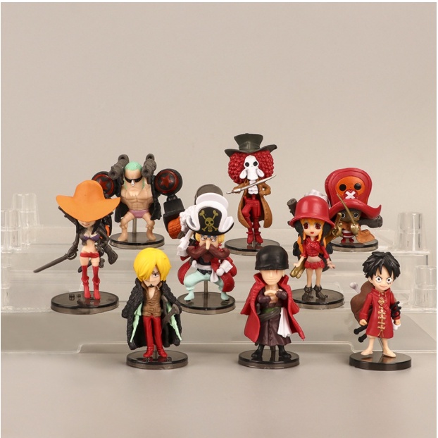 Combo 9 Mô Hình OnePiece Băng Hải Tặc Mũ Rơm, Bộ 9 Nhân Vật Team Luffy - Figure Tượng OnePiece