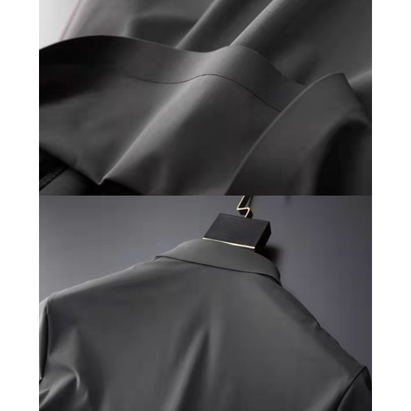 Bộ quần áo ngắn tay hai món bằng lụa mát chống nhăn có mũ trùm thời trang thể thao mùa hè cho nam