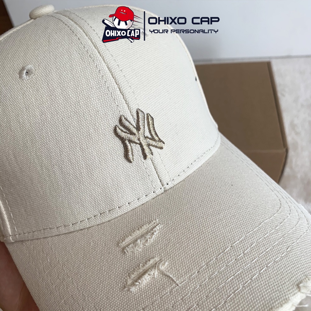 Mũ lưỡi trai NY rách nam nữ nón kết MLB cao cấp hàng xuất dư OHIXO LT27