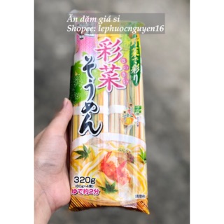 (Sỉ=lẻ) Mì somen rau củ ngũ sắc 320g Nhật