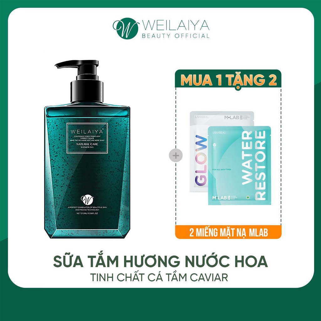 Sữa Tắm Trứng Cá Tầm Dưỡng Ẩm Hương Nước Hoa Weilaiya, Thơm Ngọt Ngào Quyến Rũ 312ml - Lunary Beauty